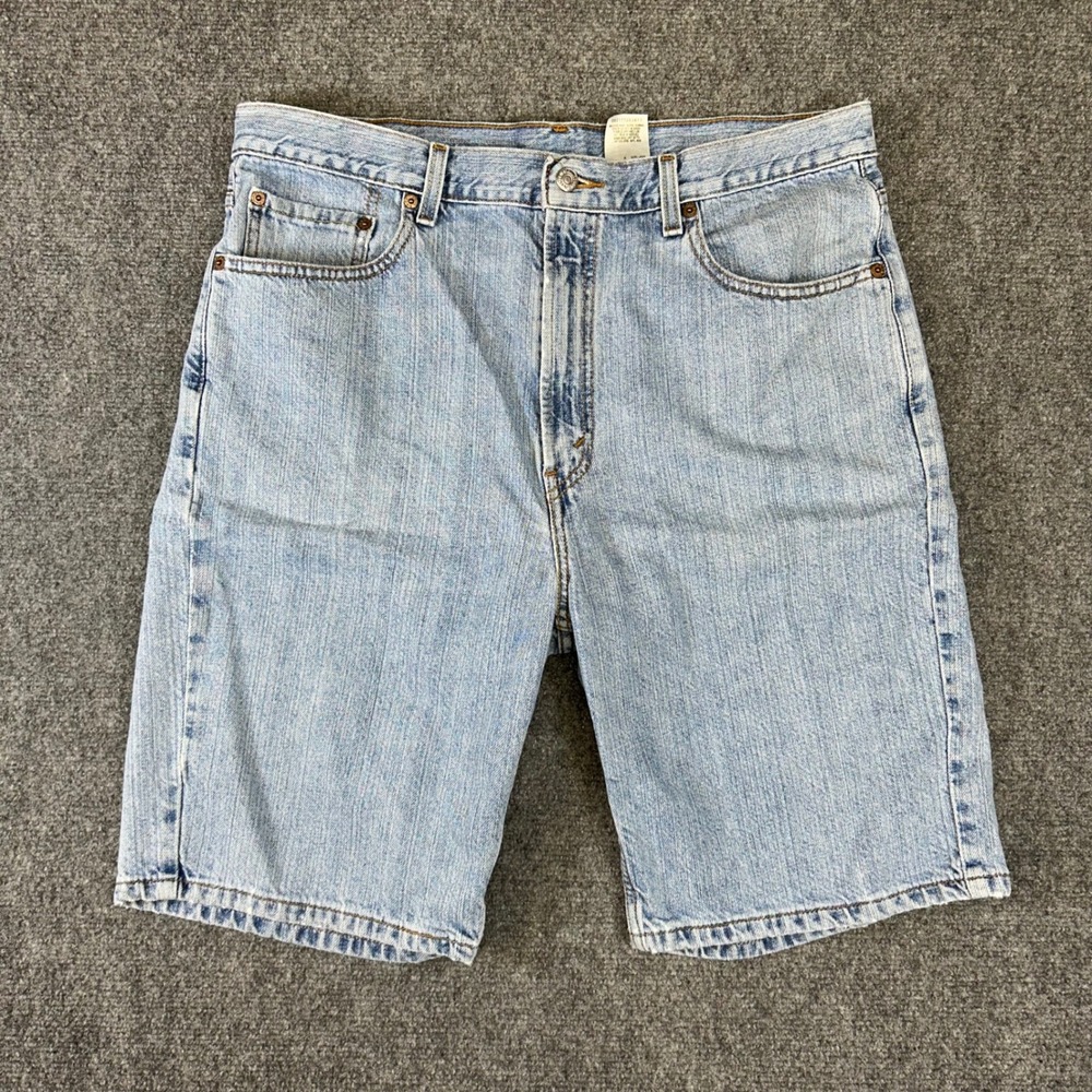 Levis 505 Regular Fit Denim Shorts Mens 36 Light Wash Blue Cotton 505